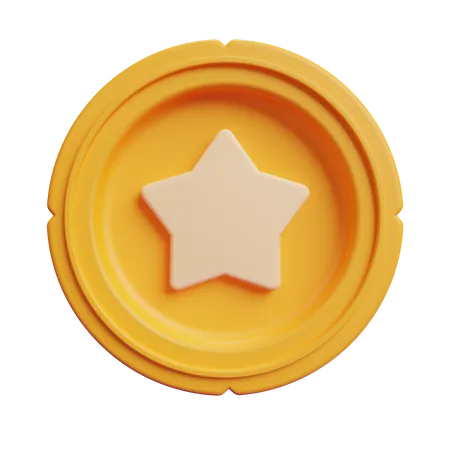 Moeda estrela  3D Icon