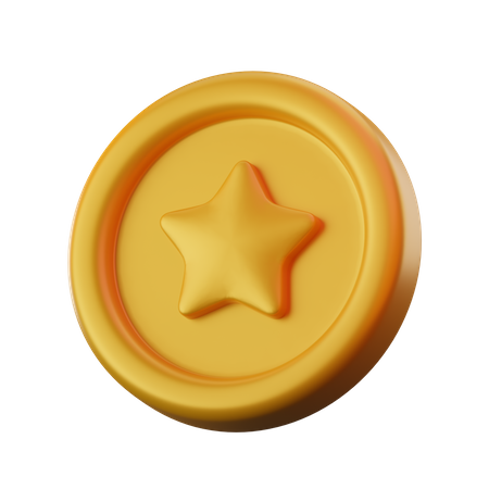 Moeda estrela  3D Icon