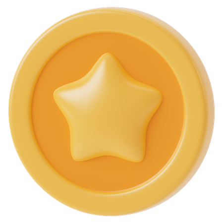 Moeda estrela  3D Icon