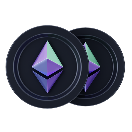 Moeda Ethereum  3D Icon