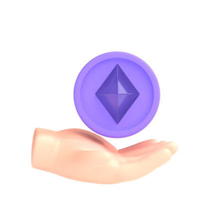 Moeda Ethereum  3D Illustration