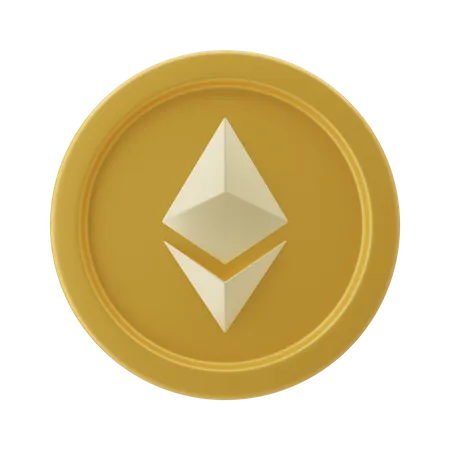 Moeda Ethereum  3D Illustration