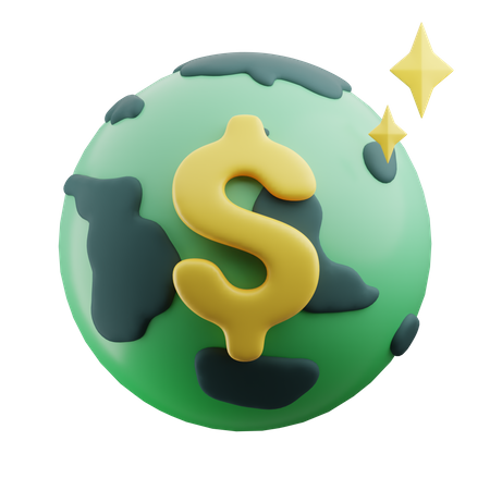 Moeda global  3D Icon