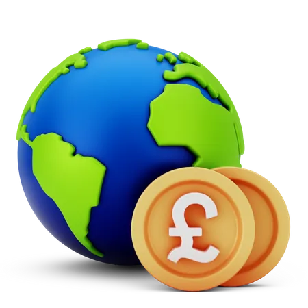 Moeda global  3D Icon