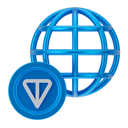 Moeda global de tonelada  3D Icon