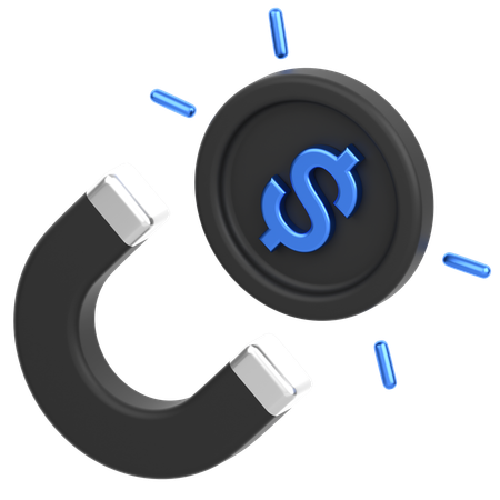 Imã de moeda  3D Icon