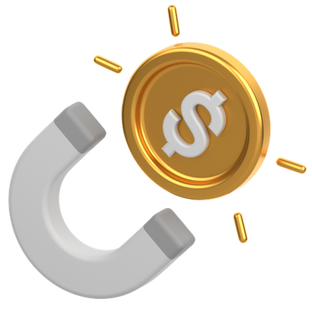 Imã de moeda  3D Icon