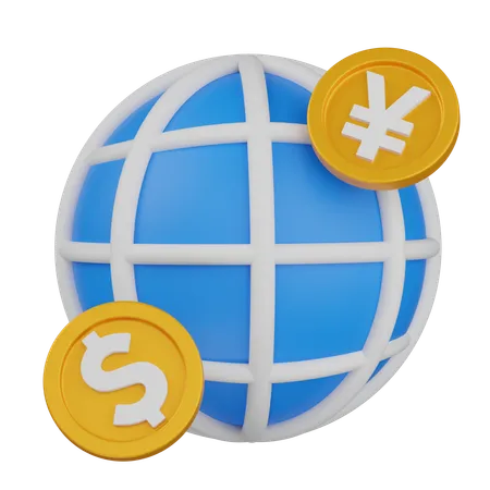 Moeda Mundial  3D Icon