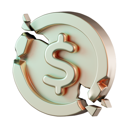 Moeda quebrada  3D Icon