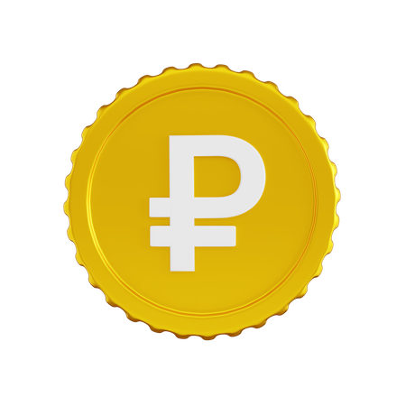 Moeda rublo russo  3D Icon