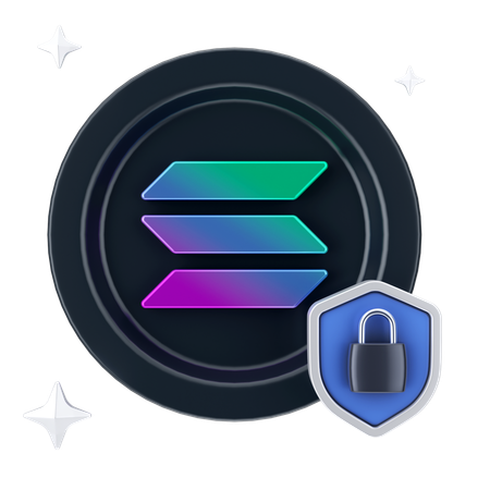 Moeda solana segura  3D Icon