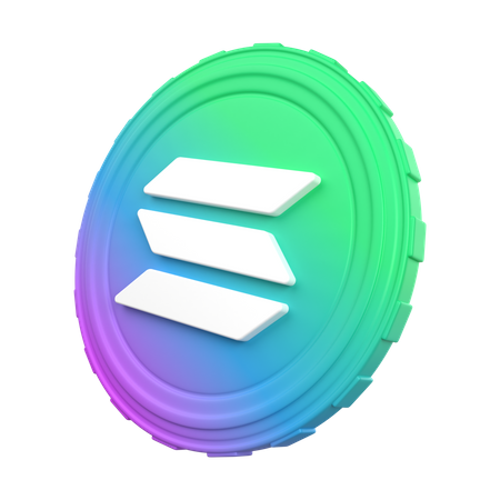 Moeda solana sol  3D Icon