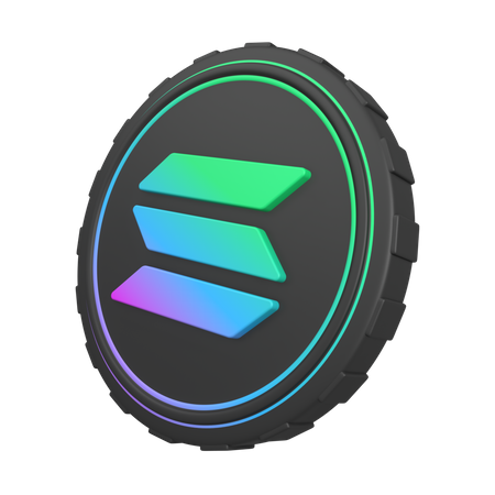 Moeda solana sol  3D Icon