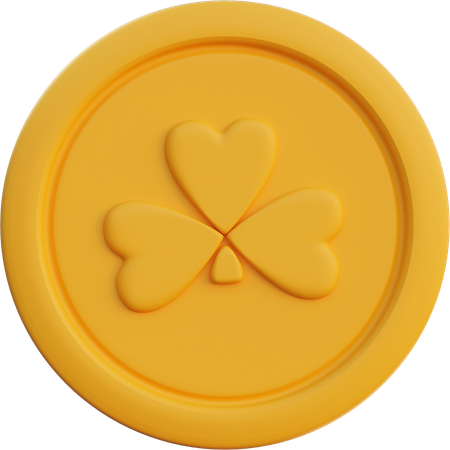 Moeda de trevo de três folhas  3D Icon
