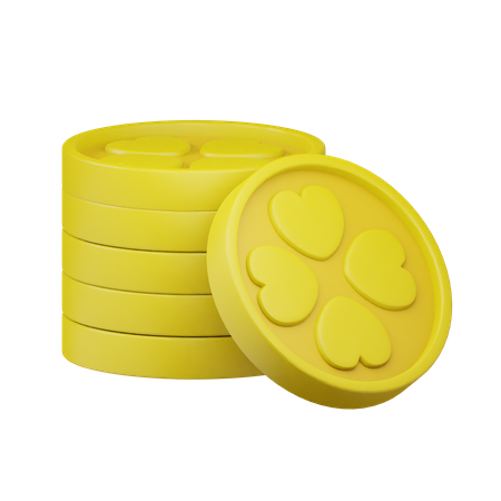 Moeda de trevo de ouro  3D Icon