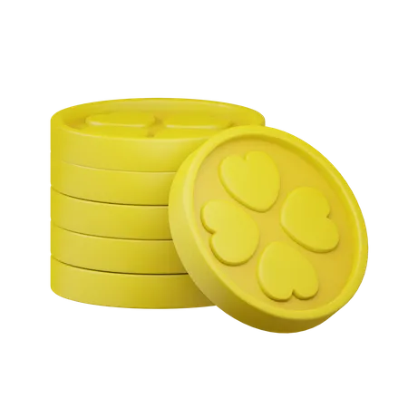 Moeda de trevo de ouro  3D Icon