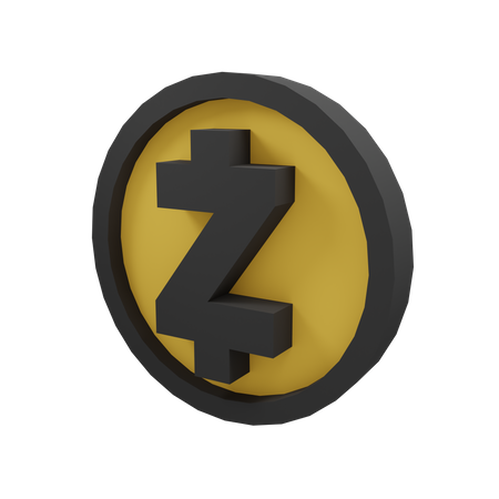 Moeda zcash  3D Illustration