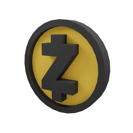 Moeda zcash  3D Illustration