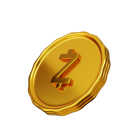 Moeda zcash  3D Illustration