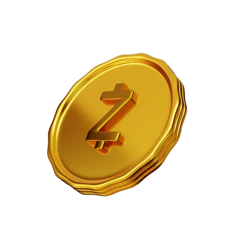 Moeda zcash  3D Illustration