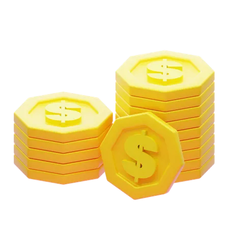 Moedas  3D Icon