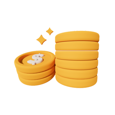 Moedas  3D Icon