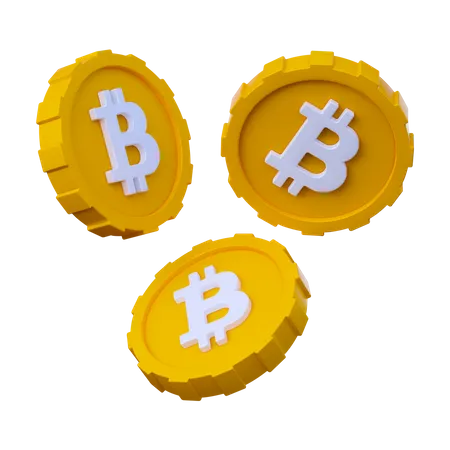 Moedas bitcoin  3D Icon