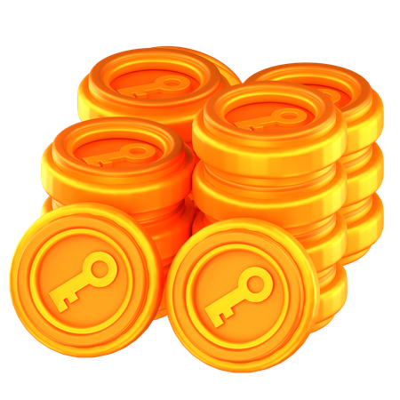 Moedas-chave  3D Icon