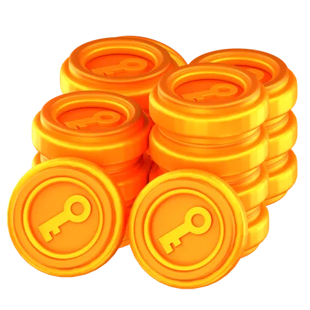 Moedas-chave  3D Icon