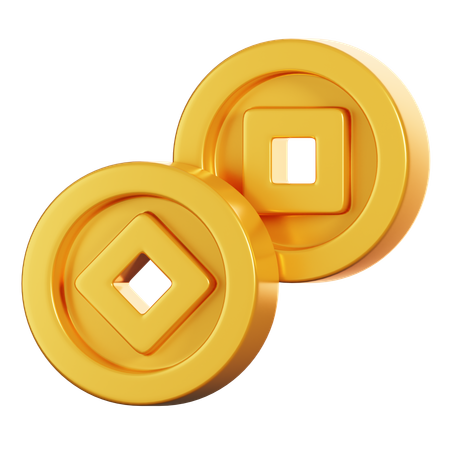 Moedas chinesas  3D Icon