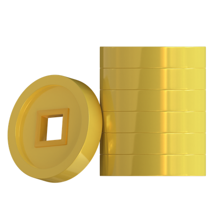 Moedas chinesas  3D Icon
