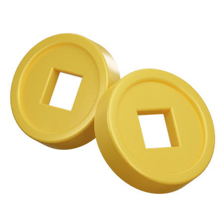 Moedas chinesas  3D Icon