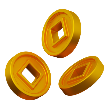 Moedas chinesas  3D Icon