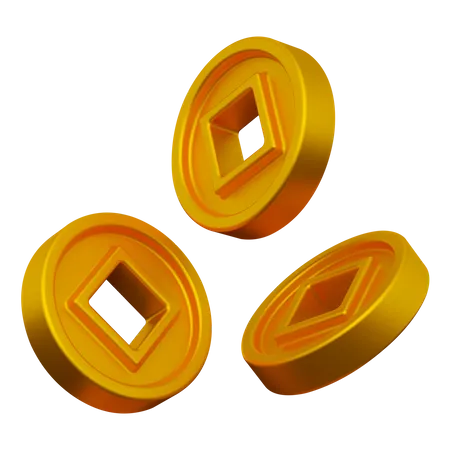 Moedas chinesas  3D Icon