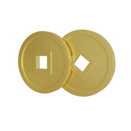 Moedas chinesas  3D Icon