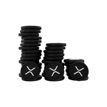 Moedas criptográficas XRP empilhadas  3D Icon