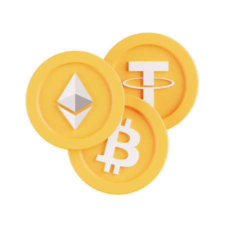 Moedas de criptomoeda  3D Icon