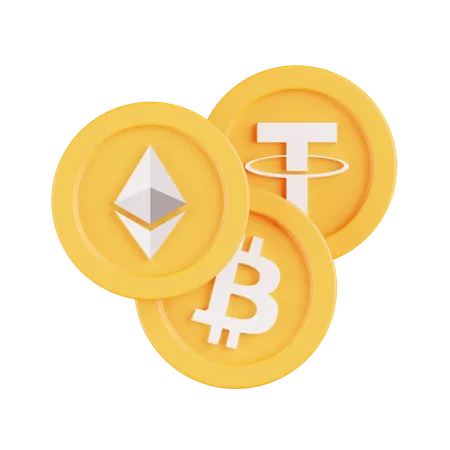 Moedas de criptomoeda  3D Icon