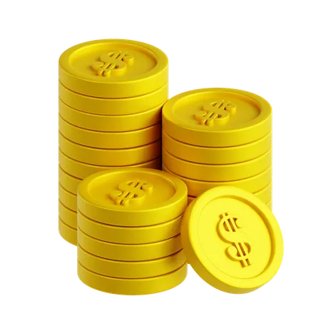 Moedas de dólar  3D Icon