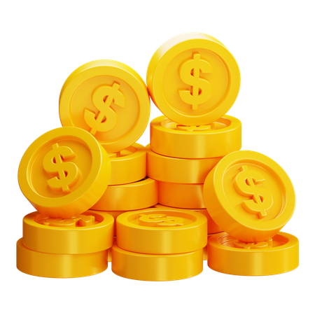 Moedas de dólar  3D Icon
