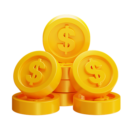 Moedas de dólar  3D Icon