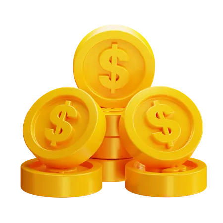 Moedas de dólar  3D Icon