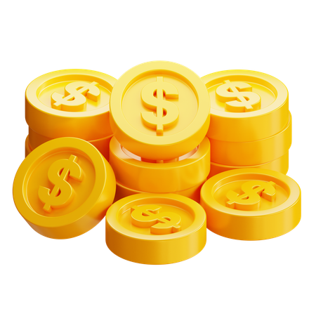 Moedas de dólar  3D Icon