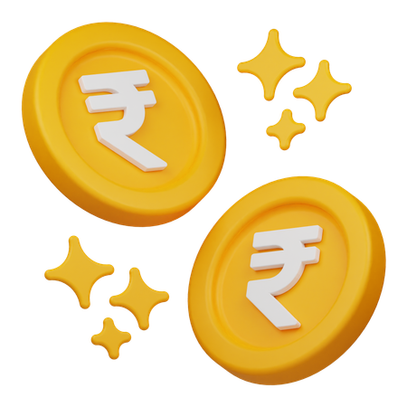 Moedas de rupia  3D Icon