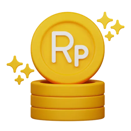 Moedas de rupia brilhantes  3D Icon