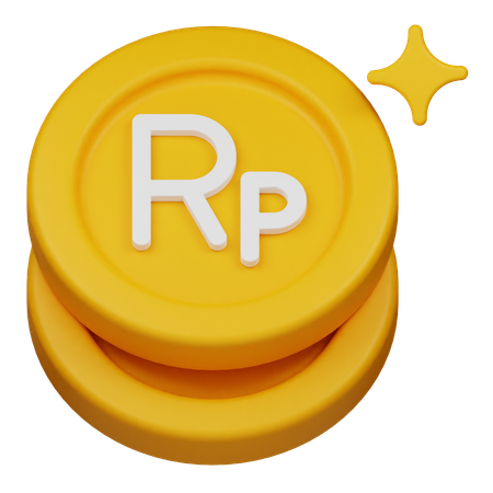 Moedas de rupia brilhantes  3D Icon