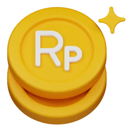 Moedas de rupia brilhantes  3D Icon