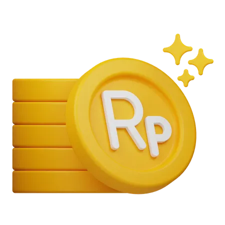 Moedas de rupia brilhantes  3D Icon