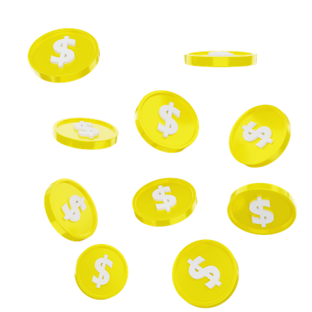 Moedas de dólar  3D Icon