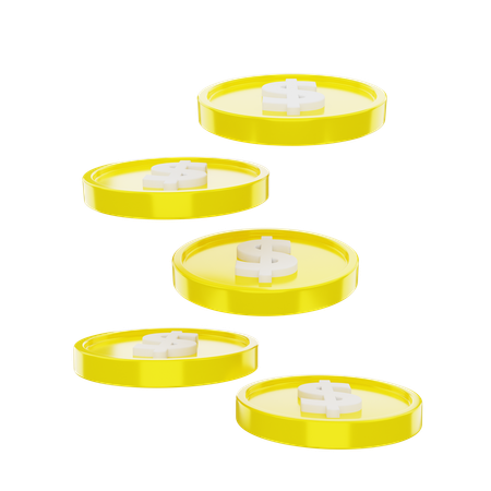 Moedas de dólar  3D Icon